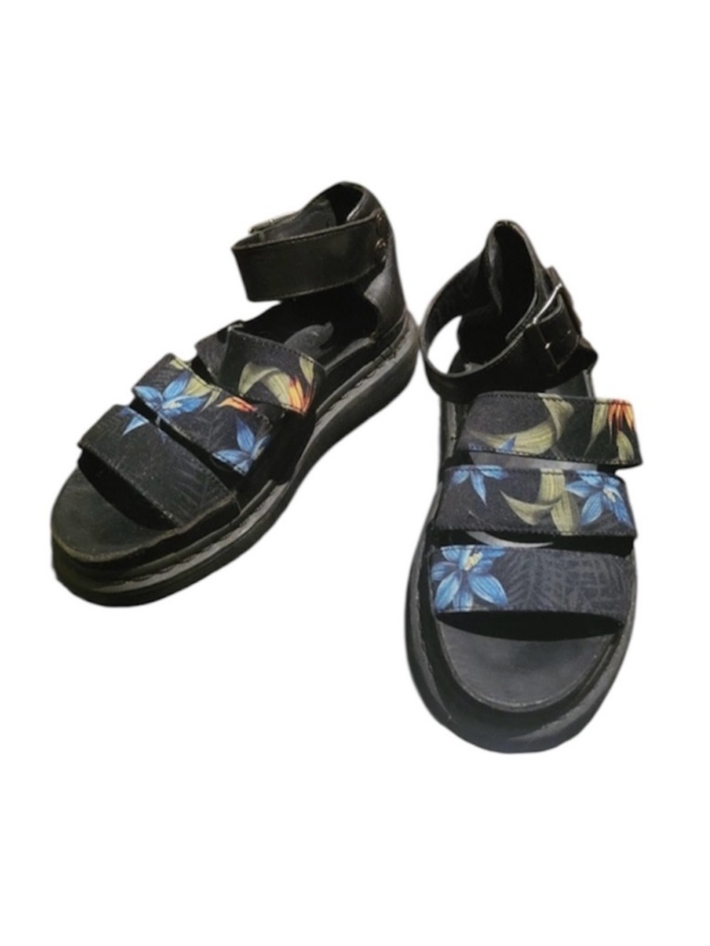Dr. Martens Tropical Hawaiian Floral Softy T Strappy Leather Clarissa Sandals